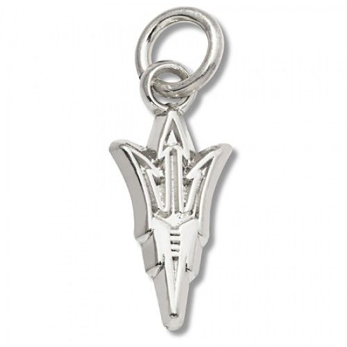 Sun Devils Charm in 10kt White Gold - Polished Finish - Lovely - Unisex Adult