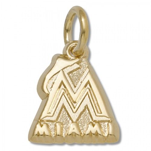 Miami Marlins Charm in Gold Plated - Interesting - Unisex Adult