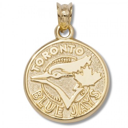 Officially Licensed 10k Yellow Gold Toronto Blue Jays Pendant Logo