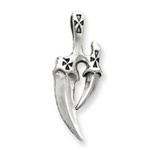 Sterling Silver Gothic Claw Dagger Pendant Drop
