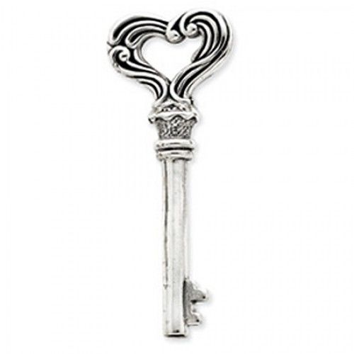 Sterling Silver Antique Key Pendant Drop