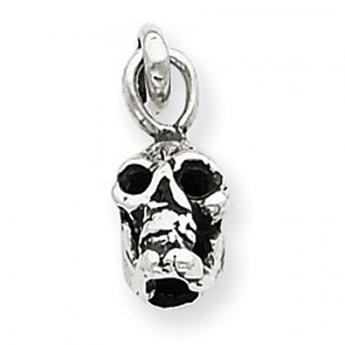 Skull Charm in Sterling Silver - Mirror Polish - Great - Unisex Adult
