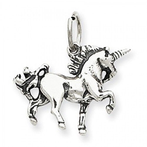 Unicorn Charm in Sterling Silver - Mirror Finish - Mesmerizing - Women