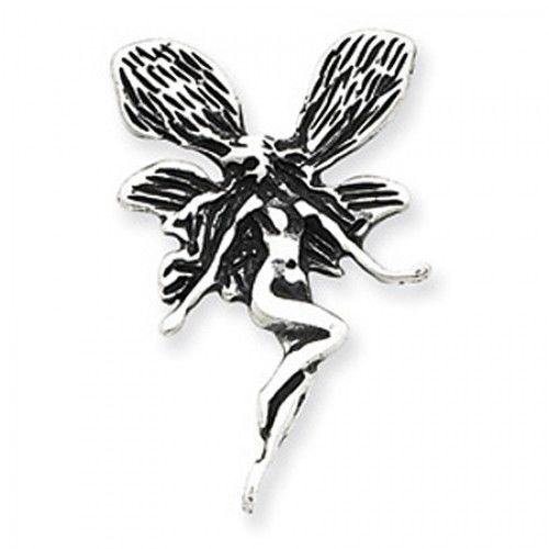 Sterling Silver Antique Drop Fairy Pendant
