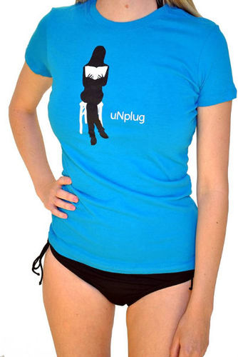 Twill Co ""Unplug"" Design Graphic T Shirt- Womens Large Case Pack 12