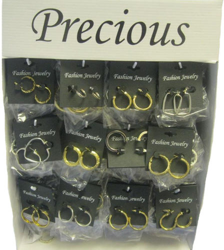 Precious Fashion Jewelry Hoop Earring Display Case Pack 144