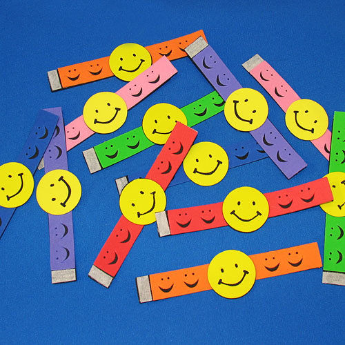 Smiley Face Foam Wristbands