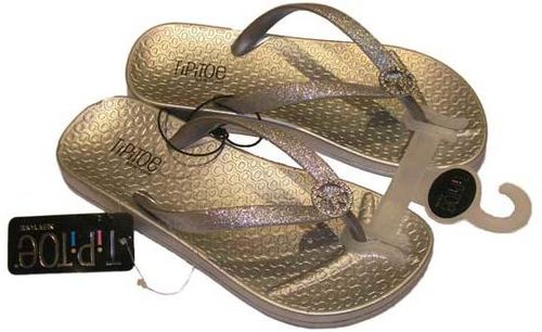 Women's Glitzy Peace Flip Flops Case Pack 36