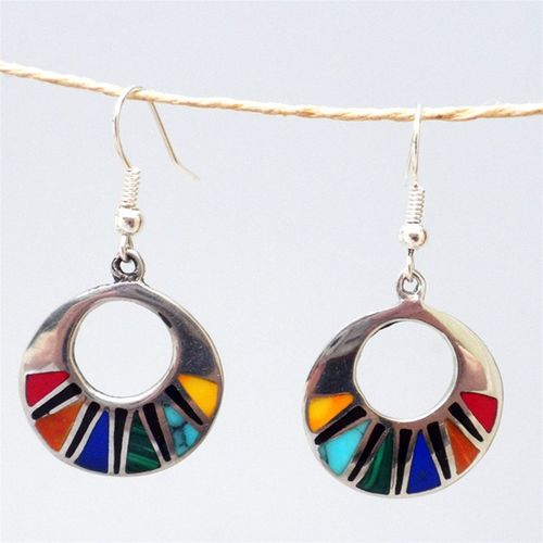 Mosaic Flat Hoop Earrings