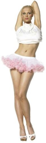 Costume Petticoat: Chiffon White Pink