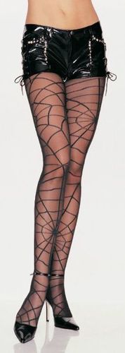 Tights Sheer W Opaque Spider