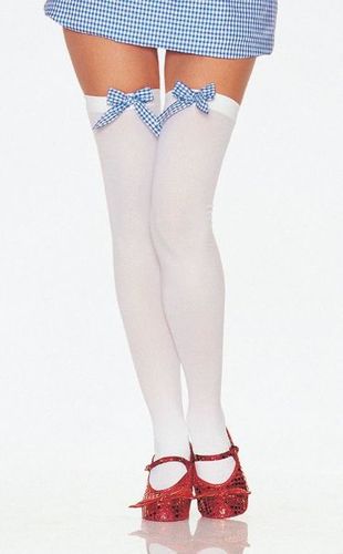Thigh Hi Wht And Blu Bow Adlt