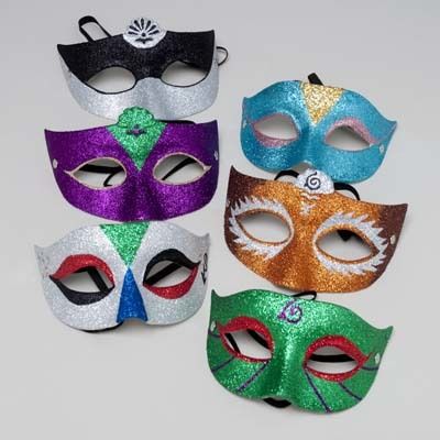 Glittery Carnivale Deluxe Mask Case Pack 72