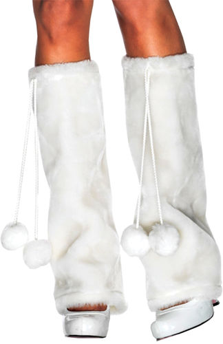 Furry Leg Warmers White