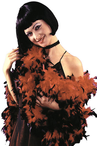 6 Foot Feather Boa- Red w/Black