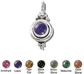 Sterling Silver Hand-Made Genuine Stone Pendants- Mother Of Pearl