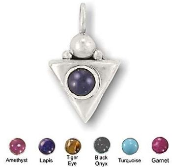 Sterling Silver Hand-Made Genuine Stone Pendants - Mother Of Pearl