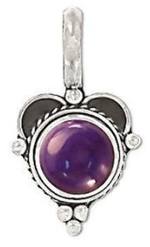 Sterling Silver Hand-Made Genuine Stone Bali Pendant - Garnet