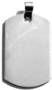 Stainless Steel Polished Rectangle Engravable Dog Tag Pendant