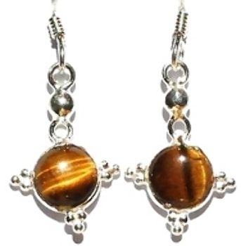 Sterling Silver Hand-Made Genuine Stone Earrings - Mother Of Pearl