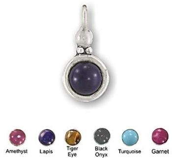 Sterling Silver Hand-Made Genuine Stone Pendants - Lapis