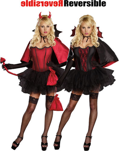 Devils Night w/Bite Reversible Women's Costume- X-Large