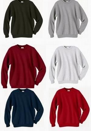 Hanes and Santee Brand Cotton Crewneck Men's Sweatshirts Case Pack 12