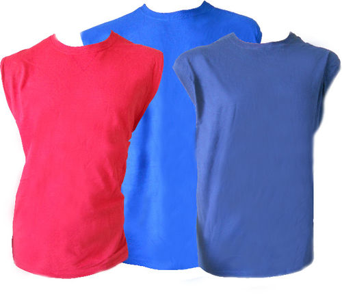 Mens Irregular White Muscle Shirts Case Pack 72
