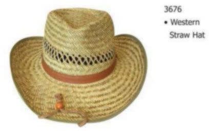 Western Cowboy Straw Hat With Tan Head Band Tie Down Case Pack 36