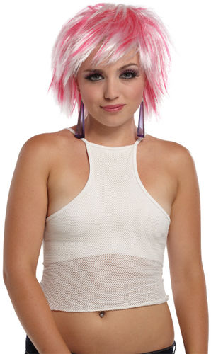 Punky Pixie Wig White-Hot Pink