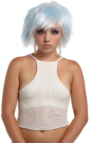 Punky Pixie Wig White-Blue
