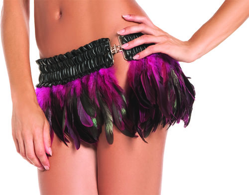 Women's Feather Mini Skirt, Hot Pink- Small/Medium