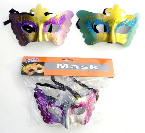 Mardi Gras Halloween Glitter Mask Case Pack 48