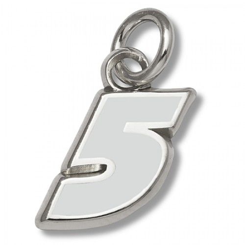 Number 5 Charm - Nascar - Racing in Sterling Silver - Marvelous - Unisex Adult