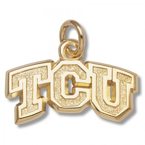 Tcu Charm - Ncaa - Texas Christian University in 14kt Yellow Gold - Riveting