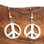 Silver Peace Symbol Earrings