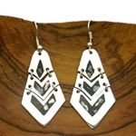 Articulated Mother of Pearl Inlay Silver Earrings