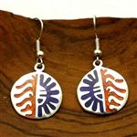 Colorful Silver and Resin Earrings - Sun