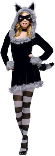 Women's Costume: Racy Raccoon- Small/Medium
