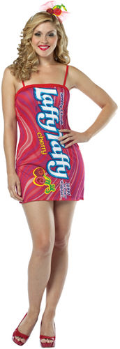 Women's Costume: Laffy Taffy Tube Dress Cherry- Standard