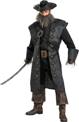 Men's Blackbeard Deluxe Costume Size 50-52
