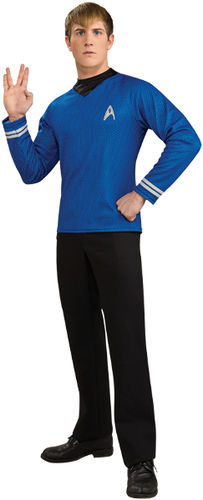 Star Trek Deluxe Men's Blue Costume Shirt X/Small