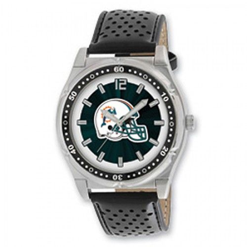 Men'S Miami Dolphins Watch in Stainless Steel - Water Resistant - Enticing