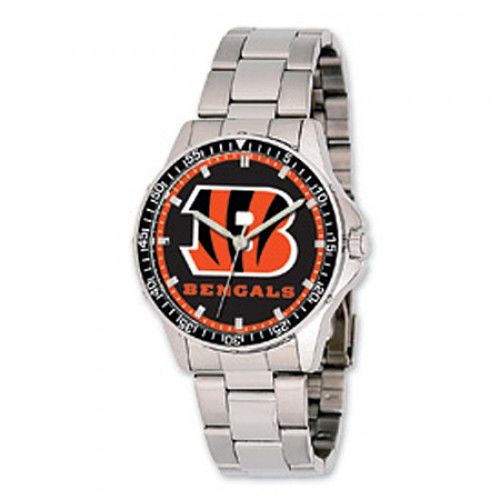 Men'S Cincinnati Bengals Watch in Stainless Steel - Fold Over - Exquisite