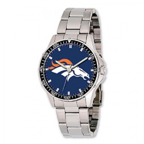 Men'S Denver Broncos Watch in Stainless Steel - Fold Over - Ideal