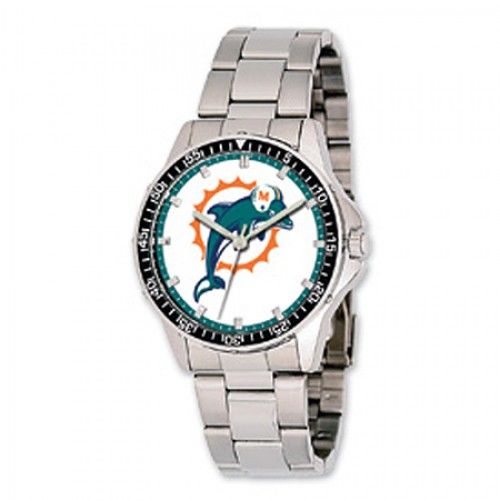 Men'S Miami Dolphins Watch in Stainless Steel - Fold Over - Stunning