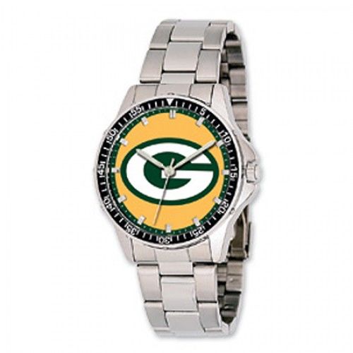 Men'S Green Bay Packers Watch in Stainless Steel - Fold Over - Pleasing
