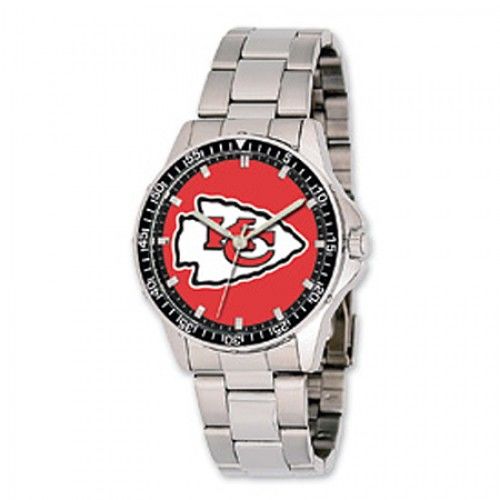 Men'S Kansas City Chiefs Watch in Stainless Steel - Fold Over - Shapely
