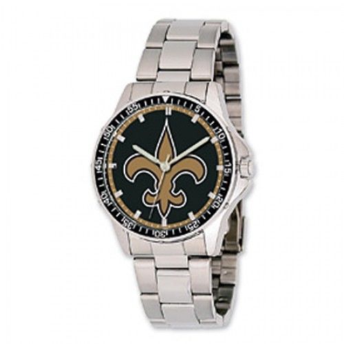 Men'S New Orleans Saints Watch in Stainless Steel - Fold Over - Tempting
