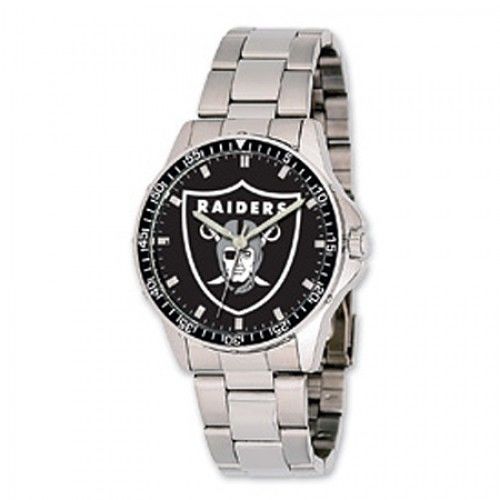 Men'S Oakland Raiders Watch in Stainless Steel - Fold Over - Divine